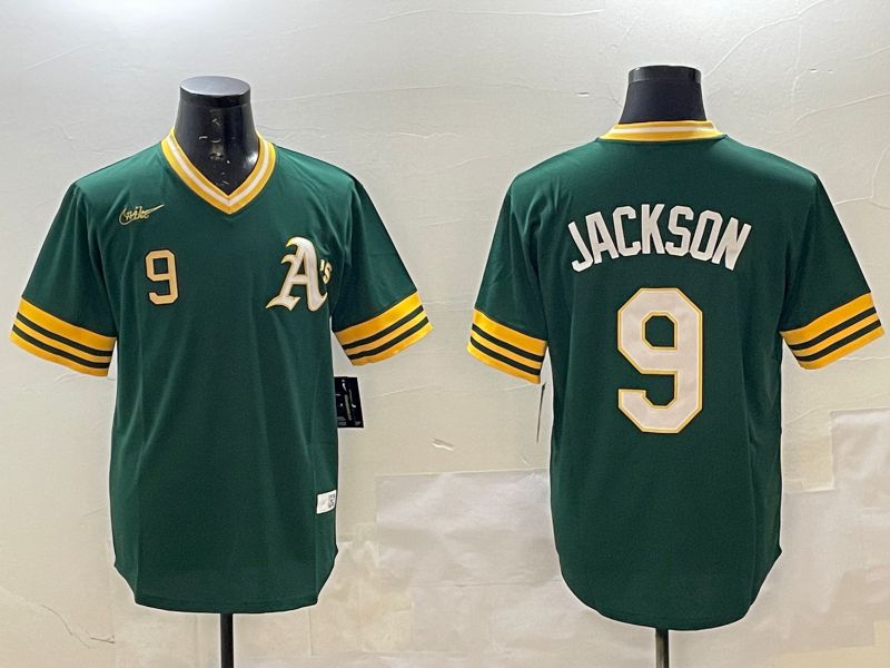 Men Oakland Athletics #9 Jackson Green Throwback 2025 Nike MLB Jersey style 4->oakland athletics->MLB Jersey